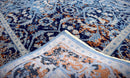 Hand Knotted Wool Area Rug Blue Modern Contemporary Style 5.6x8.6
