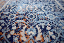 Hand Knotted Wool Area Rug Blue Modern Contemporary Style 5.6x8.6