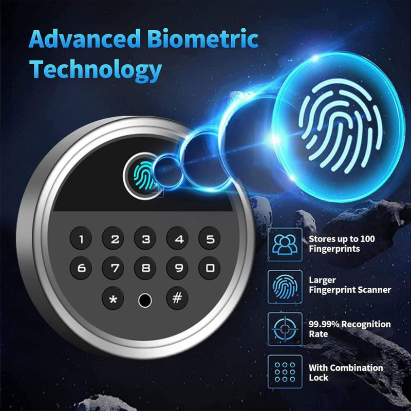 57" Heavy Duty Anti-Theft Fireproof Biometric Gun Rifle Pistol Safe For Home, 11-12 Guns (SAK53816)