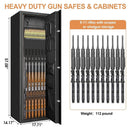 57" Heavy-Duty Anti-Theft Fireproof Biometric Gun Rifle Pistol Safe For Home, 11-12 Guns (SAK53816)