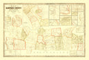 Vintage Map of Hampden County, Massachusetts 1855