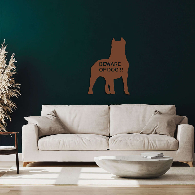 Beware Of Dog Metal Wall Art