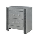 Lorenzo - Nightstand With Hidden Compartment And Handles - Silver by Unique Piece Furniture
