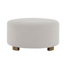 Round Ottoman, Minimalist Footstool - White by HouseOfZazla