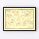 Vintage Map of Hampden County, Massachusetts 1855