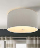 Moderne Flush Mount Conversion Kit 16"w Light Oatmeal Linen Drum Lampshade by LampsUSA