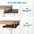 25.59x9.64x0.51in Keyboard Mouse Tray Under Desk Retractable Slide Out Drawer Height Adjustable with C Clamp 55LBS Load by LJGDeals