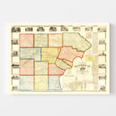 Vintage Map of Monroe County, Michigan 1859