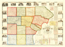 Vintage Map of Monroe County, Michigan 1859