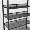 Industrial Shoe Rack with 4 Mesh Shelves
