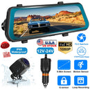 FHD 1080P Car DVR Dash Camera 9.66In Vehicle Driving Recorder w/ G Sensor Parking Monitoring Seamless Recording