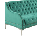 78" Modern Sofa Dutch Plush Upholstered Sofa with Metal Legs, Button Tufted Back Green
