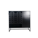 Buffet Cabinet with Storage and Woven Doors