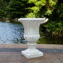 Outdoor Garden Urn Planter, Antique White by HouseOfZazla