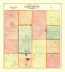 Vintage Map of Lame County, Michigan 1900
