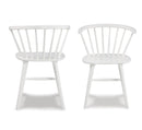 Roundhill - 5 Piece Dining Set, Dining Table With 4 Windsor Chairs - Brown / Antique White by HouseOfZazla