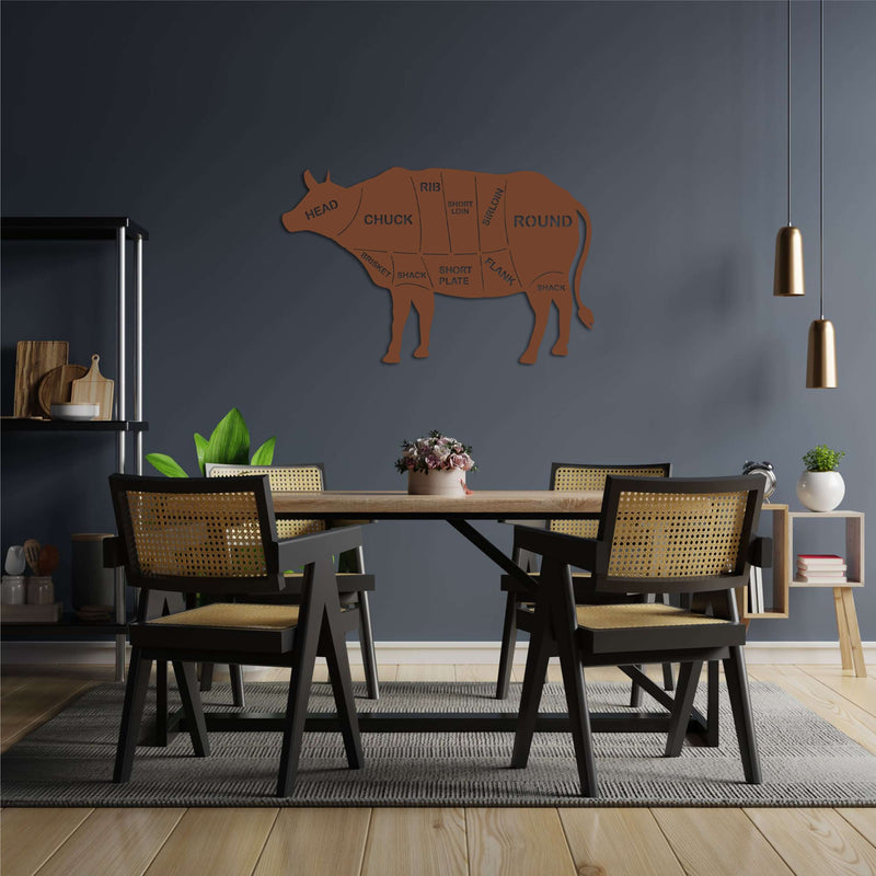 Cow For Feasting Metal Wall Art