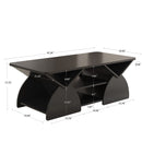 Geometric Engineered Coffee Table with Rounded Corners and Open Shelves by HouseOfZazla