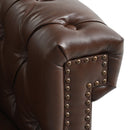 Man cave Sofa Couch for garage, Living Room, L Shaped Reversible Modern Chesterfield Sofa with Rolled Arms and Nailhead, 5 Seat Tufted Couch for Small or Large Space(Dark Brown) PU Leather