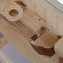 2-Level Hamster Cage Mice and Rat House, Small Animal Habitat for Guinea Pigs, Chinchillas with Openable Top, Front Door, Shelf and Ladder