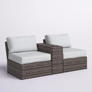 2 Person Wicker Conversation Set With Cushions, Weather Resistant by HouseOfZazla