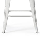 Curved Back Metal Stools Industrial Style Set of 2