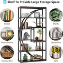 5 Tier Etagere Bookshelf With 8 Open Shelves Organizer For Living Room by HouseOfZazla
