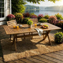 60-76" Acacia Wood Outdoor Dining Table, Telescopic, Teak Finish by HouseOfZazla