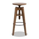 Spencer - Minimalist Oak Adjustable Bar Counter Stool - Walnut Brown Oak by HouseOfZazla