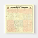 Vintage Map of Gundy County, Missouri 1890