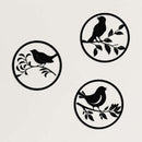 Trio Round Birds Metal Wall Art