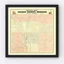 Vintage Map of Gundy County, Missouri 1890