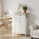 5 Drawer Tall Wide Chest Of Drawers - White by HouseOfZazla