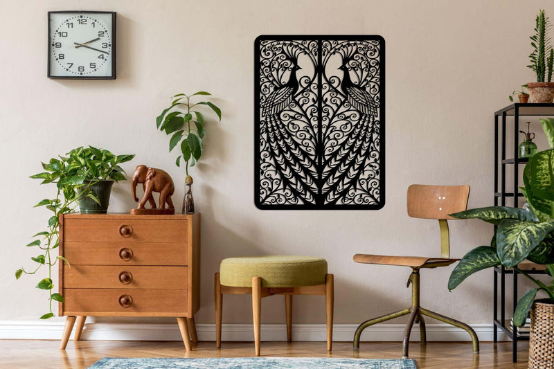 Playing Cards Peacock Metal Wall Art