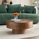 31.49" Burl Wood Veneer Round Coffee Table by HouseOfZazla