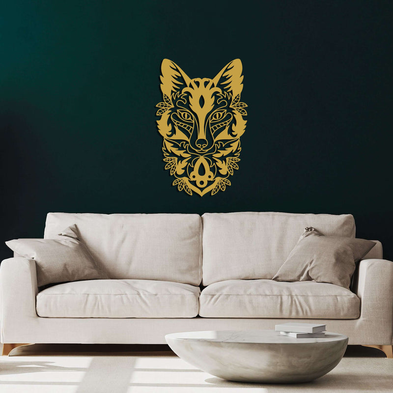 Traditional Wolf Metal Wall Art