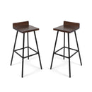 Outdoor Bar Stool With Low Backrests And Wood Seats (Set of 2) by HouseOfZazla