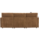 Modern Modular U-Shaped Sofa Bed With Movable Ottoman, USB Ports, Phone Holder by HouseOfZazla