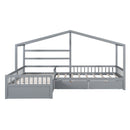 L Shape Platform Bed With 3 Storage Drawers by HouseOfZazla