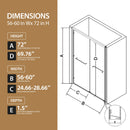 56"-60" W x 72" H Matte Shower Door by HouseOfZazla