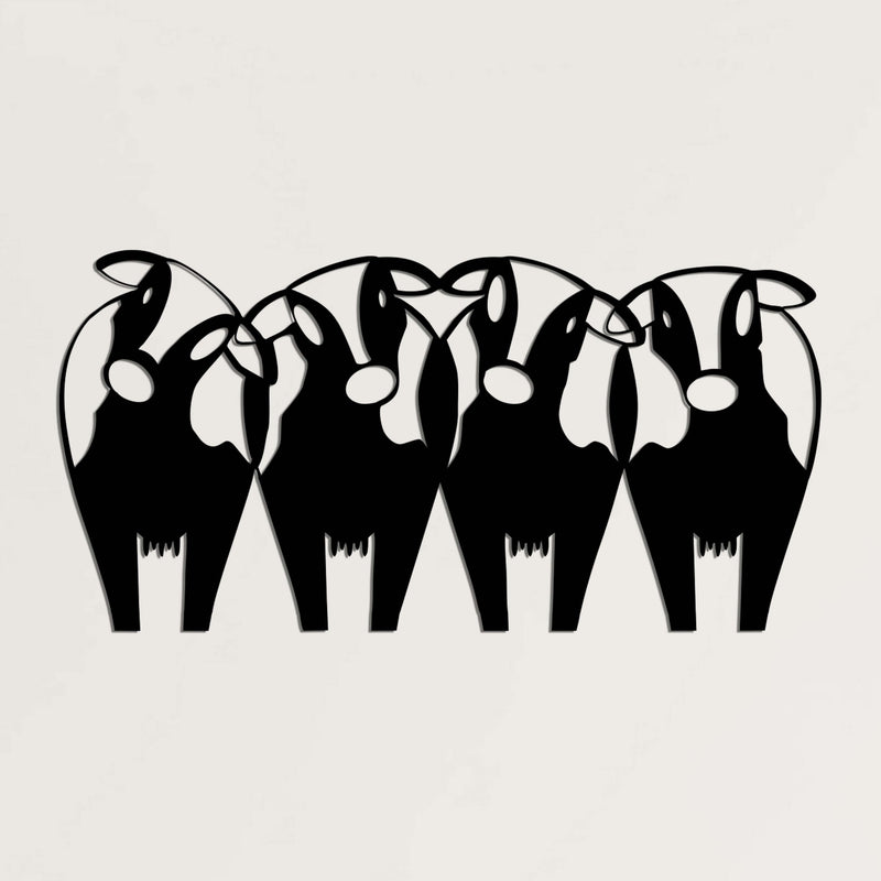 Artistic Cows Metal Wall Art