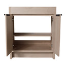 30 Inch Freestanding Bathroom Vanity with White Ceramic Sink & 2 Soft-Close Cabinet Doors