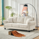 3 Seater Sofa With Tufted Upholstery, Rolled Arms, Nailhead Trim by Unique Piece Furniture