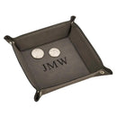 Leatherette Snap Tray, Grey 5" by creativegiftsdirect