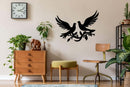 Two Birds And A Branch Metal Wall Art