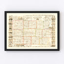 Vintage Map of Genesee County, New York 1854