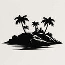 Island and Palm Metal Wall Art