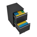 2 Drawer File Cabinet with Lock, Metal Under Desk Rolling Filing Cabinet fits Letter/Legal/A4 Size for Home Office, Mobile Filing Cabinet, Assemble Required, Black