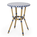 French Bistro Table Outdoor Elegance - White / Blue by HouseOfZazla