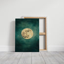 Full Moon Rising in Emerald Sky